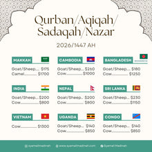 Load image into Gallery viewer, Qurban/Aqiqah/Sadaqah/Nazar 2026/1447H
